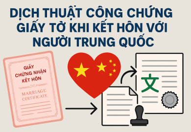 GIẤY TỜ CẦN DỊCH THUẬT CÔNG CHỨNG KHI KẾT HÔN VỚI NGƯỜI TRUNG QUỐC