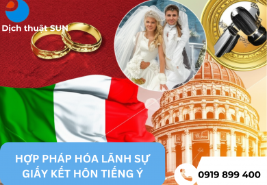 HỢP PHÁP HOÁ LÃNH SỰ GIẤY KẾT HÔN TIẾNG Ý TẠI HỒ CHÍ MINH